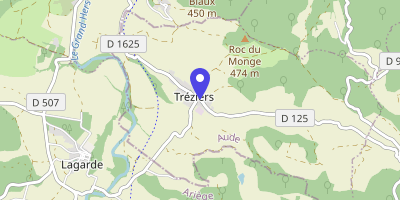 Carte OpenStreetMap — 1 place de la Mairie, Tréziers