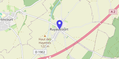 Carte OpenStreetMap — 2 rue Roquin, Ruyaulcourt