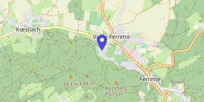 Carte OpenStreetMap — 28 rue de l'Église, Vieux-Ferrette