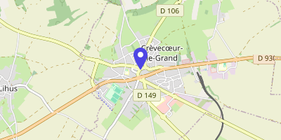 Carte OpenStreetMap — Place de l'Hôtel-de-Ville, Crèvecœur-le-Grand
