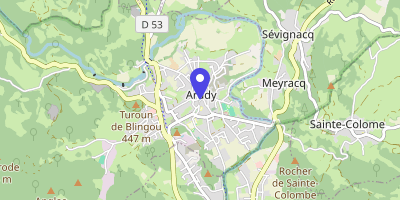 Carte OpenStreetMap — 2 Place de l'Hôtel-de-Ville, Arudy