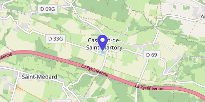 Carte OpenStreetMap — 2 place du Blé-en-Herbe, Castillon-de-Saint-Martory