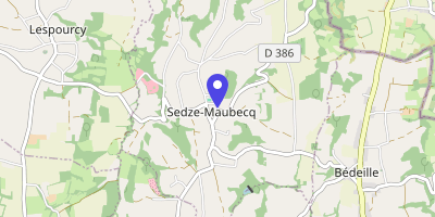 Carte OpenStreetMap — 2 chemin de l'Église, Sedze-Maubecq