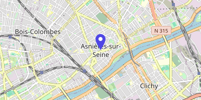 Carte OpenStreetMap — 1 place de l'Hôtel-de-Ville, Asnières-sur-Seine