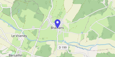 Carte OpenStreetMap — 2 rue des Écoles, Brainans