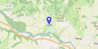 Carte OpenStreetMap — Place de l'Église, Laàs