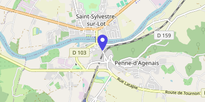 Carte OpenStreetMap — 15 bis rue des Écoles, Penne-d'Agenais