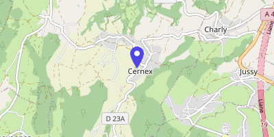 Carte OpenStreetMap — 77 place de la Mairie, Cernex