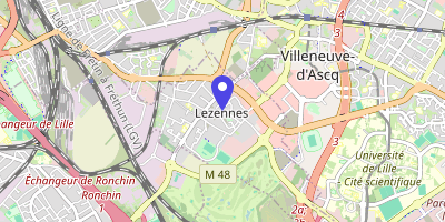 Carte OpenStreetMap — 1 place de la République, Lezennes