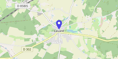 Carte OpenStreetMap — 1 place de l'Église, Lavaré