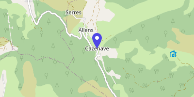 Carte OpenStreetMap — 1 place de la Mairie, Cazenave-Serres-et-Allens