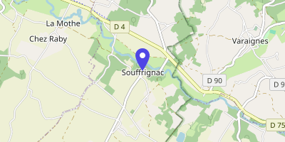 Carte OpenStreetMap — 2 place de la Mairie, Souffrignac