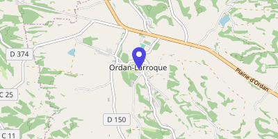 Carte OpenStreetMap — 1 place de la Mairie, Ordan-Larroque