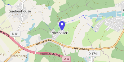 Carte OpenStreetMap — 64 rue du Bourg, Ernestviller