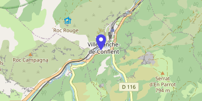 Carte OpenStreetMap — 1 place de l'Église, Villefranche-de-Conflent