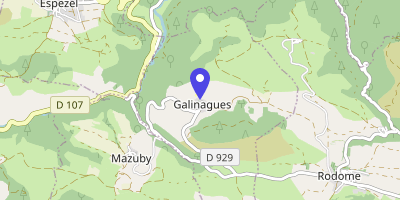 Carte OpenStreetMap — 1 place de la Mairie, Galinagues