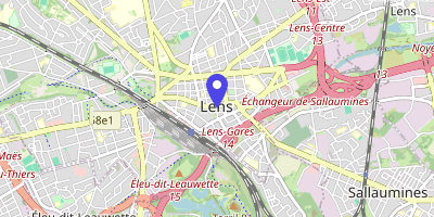 Carte OpenStreetMap — 17 bis place Jean-Jaurès, Lens