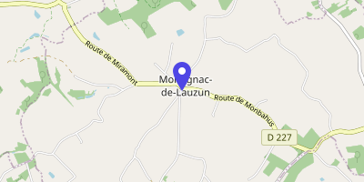 Carte OpenStreetMap — 1 place de la Mairie, Montignac-de-Lauzun