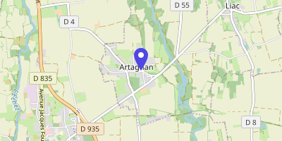Carte OpenStreetMap — 2 rue du Centre, Artagnan