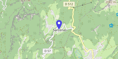 Carte OpenStreetMap — 1250 route de Palaquid, Sarcenas