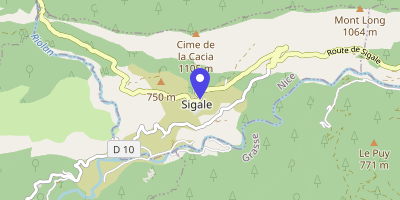 Carte OpenStreetMap — 7 place de l'Église, Sigale