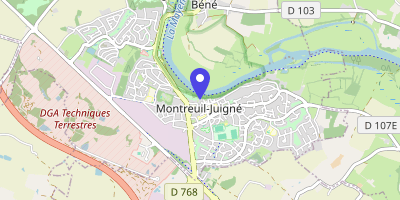 Carte OpenStreetMap — 1 esplanade Jean-Moulin, Montreuil-Juigné