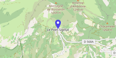 Carte OpenStreetMap — 122 rue de la Fontaine-Vieille, Le Poët-Sigillat