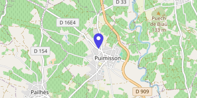 Carte OpenStreetMap — 9 rue du Jeu-de-Mail, Puimisson