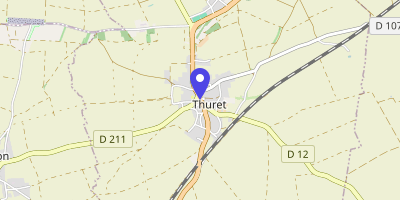 Carte OpenStreetMap — 1 Place de l'Église, Thuret