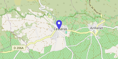 Carte OpenStreetMap — 8 avenue Minervois, Cesseras