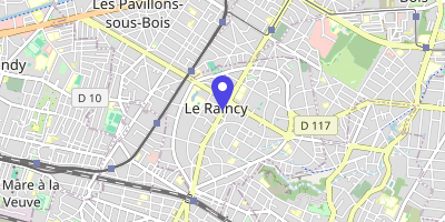 Carte OpenStreetMap — 121 avenue de la Résistance, Le Raincy Cedex