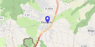 Carte OpenStreetMap — 36 place de l'Église, Peaugres