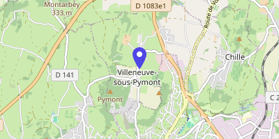 Carte OpenStreetMap — 129 rue du Village, Villeneuve-sous-Pymont