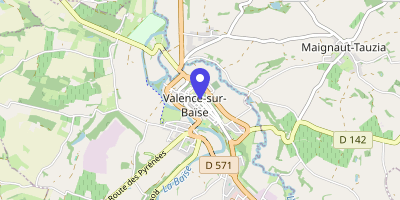 Carte OpenStreetMap — 14 place de l'Hôtel-de-Ville, Valence-sur-Baïse