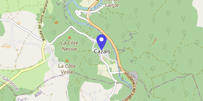 Carte OpenStreetMap — 2 Place de la Mairie, Cazals