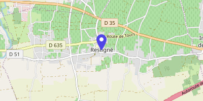 Carte OpenStreetMap — Place de la Mairie, Restigné