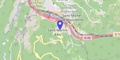 Carte OpenStreetMap — 212 route de Chamontain, Saint-Martin-d'Arc