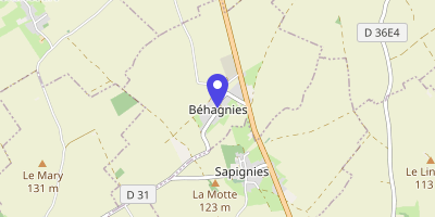 Carte OpenStreetMap — 5 rue de Bihucourt, Béhagnies