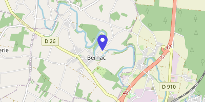 Carte OpenStreetMap — 1 place de la Mairie, Bernac
