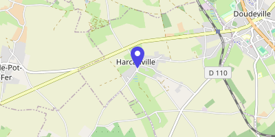 Carte OpenStreetMap — 1 rue de l'Église, Harcanville