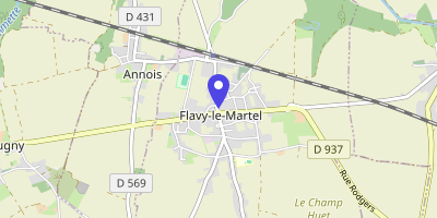 Carte OpenStreetMap — 4 place du Général-de-Gaulle, Flavy-le-Martel