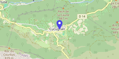 Carte OpenStreetMap — 4 place du Platane, Cucugnan