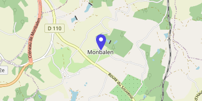 Carte OpenStreetMap — 1 place de la Libération, Monbalen