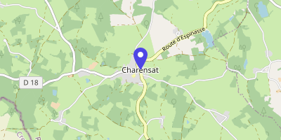 Carte OpenStreetMap — 2 place de l'église, Charensat