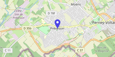 Carte OpenStreetMap — 27 chemin de l'Église, Prévessin-Moëns