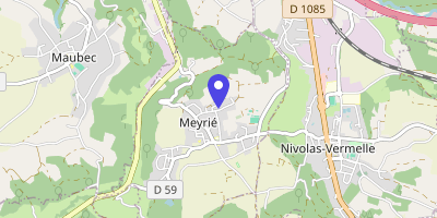Carte OpenStreetMap — 1 place de l'Église, Meyrié