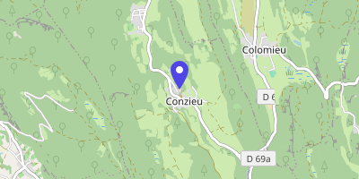 Carte OpenStreetMap — 1 place de la Mairie, Conzieu