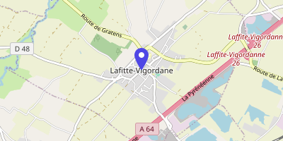 Carte OpenStreetMap — 1 place du Village, Lafitte-Vigordane