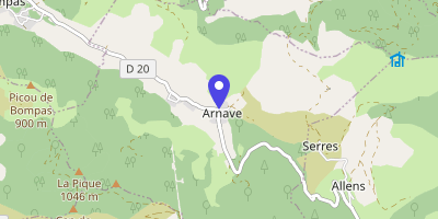 Carte OpenStreetMap — 7 place de la Mairie, Arnave