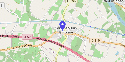 Carte OpenStreetMap — 2 place de l'Hôtel-de-Ville, Sérignac-sur-Garonne